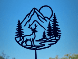 Mountain Deer Nature 2D Wall Art 3d model