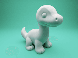Brontosaurus – Cute Pastel Minimalist Dinosaur for 3D Printing 3d model