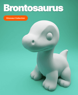 Brontosaurus – Cute Pastel Minimalist Dinosaur for 3D Printing 3d model