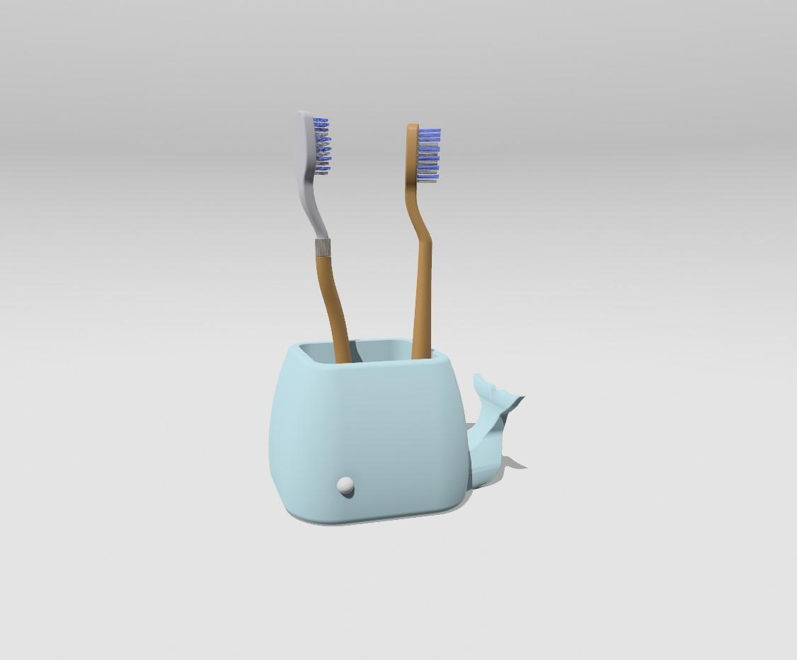 Whale toothbrush holder 3d model