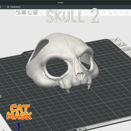 Cat Skull Mask for Cats V2 – 3D Printable Pet Cosplay 3d model