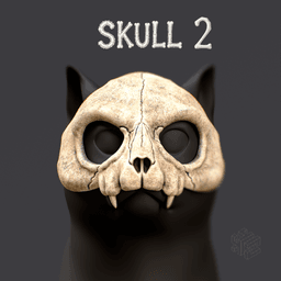 Cat Skull Mask for Cats V2 – 3D Printable Pet Cosplay 3d model