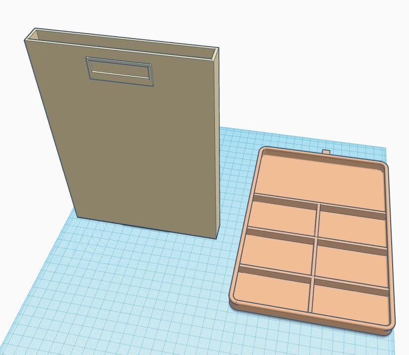Small Parts Tray with slide in cover 3d model