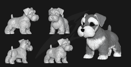 Cute Schnauzer 3d model