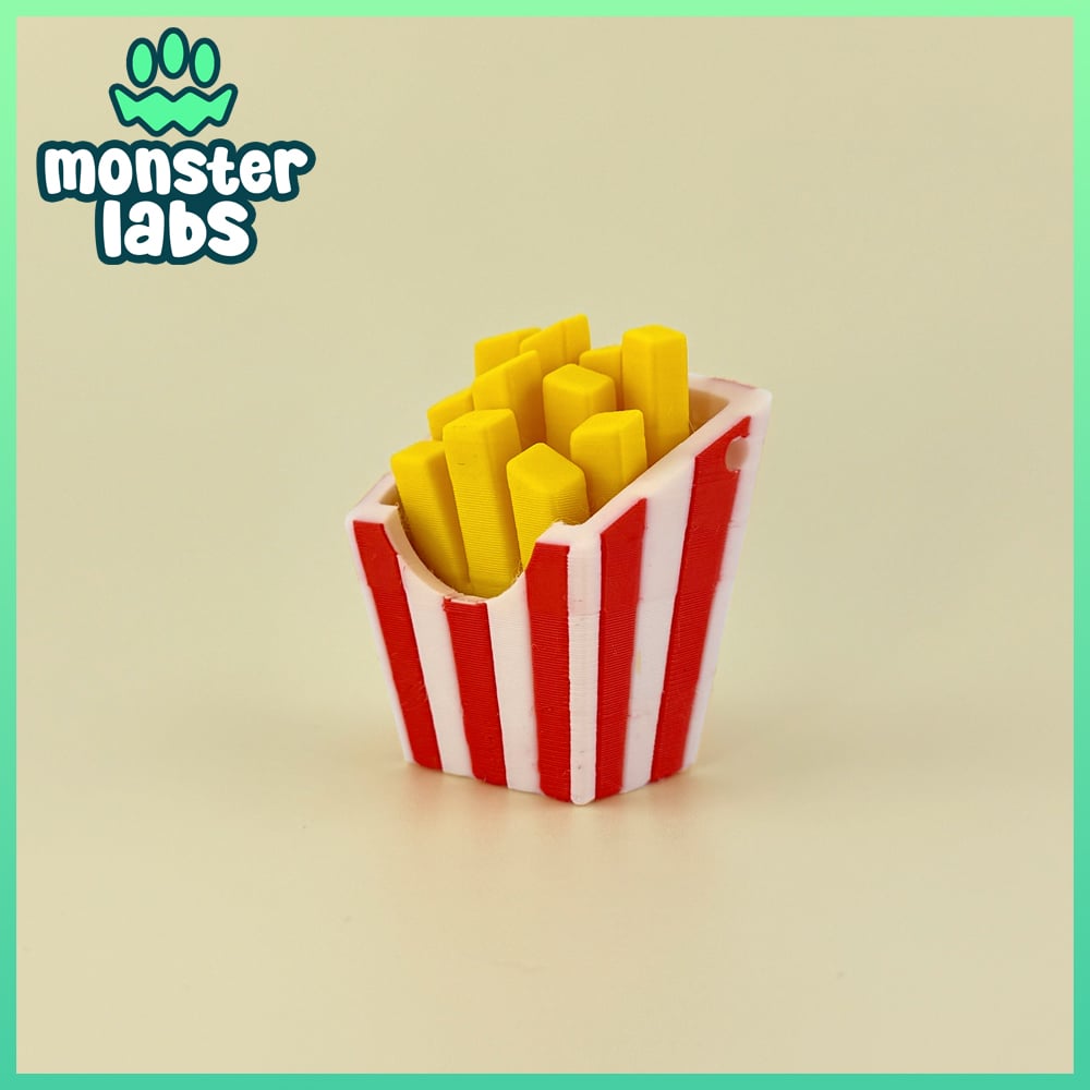 French Fries Fidget Clicker Keychain 3d model