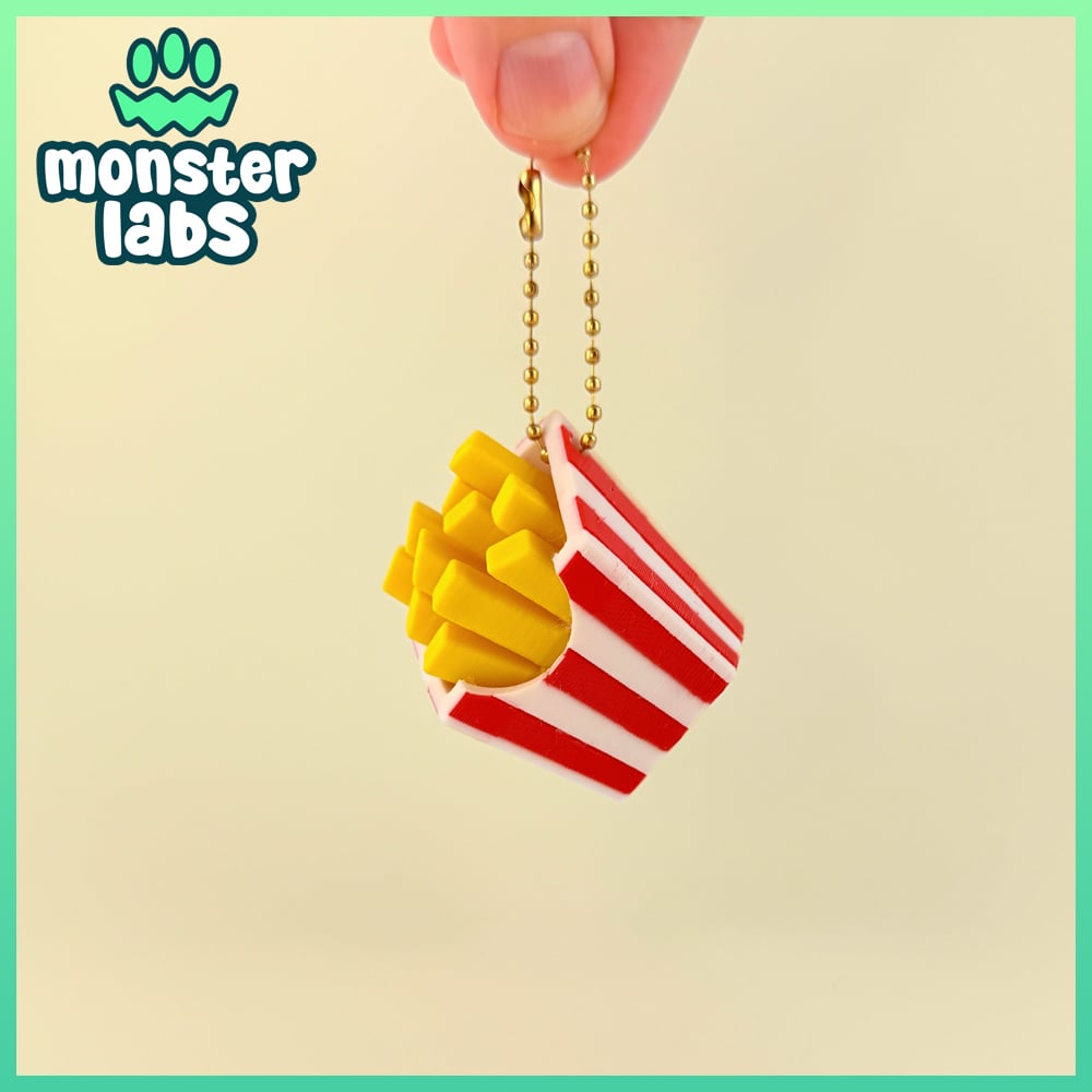French Fries Fidget Clicker Keychain 3d model