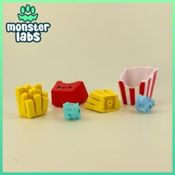 French Fries Fidget Clicker Keychain 3d model