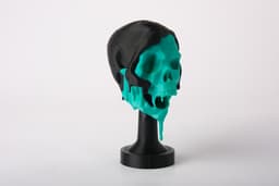 Melting Skull Sculpture - Gothic Horror Decor 3d model