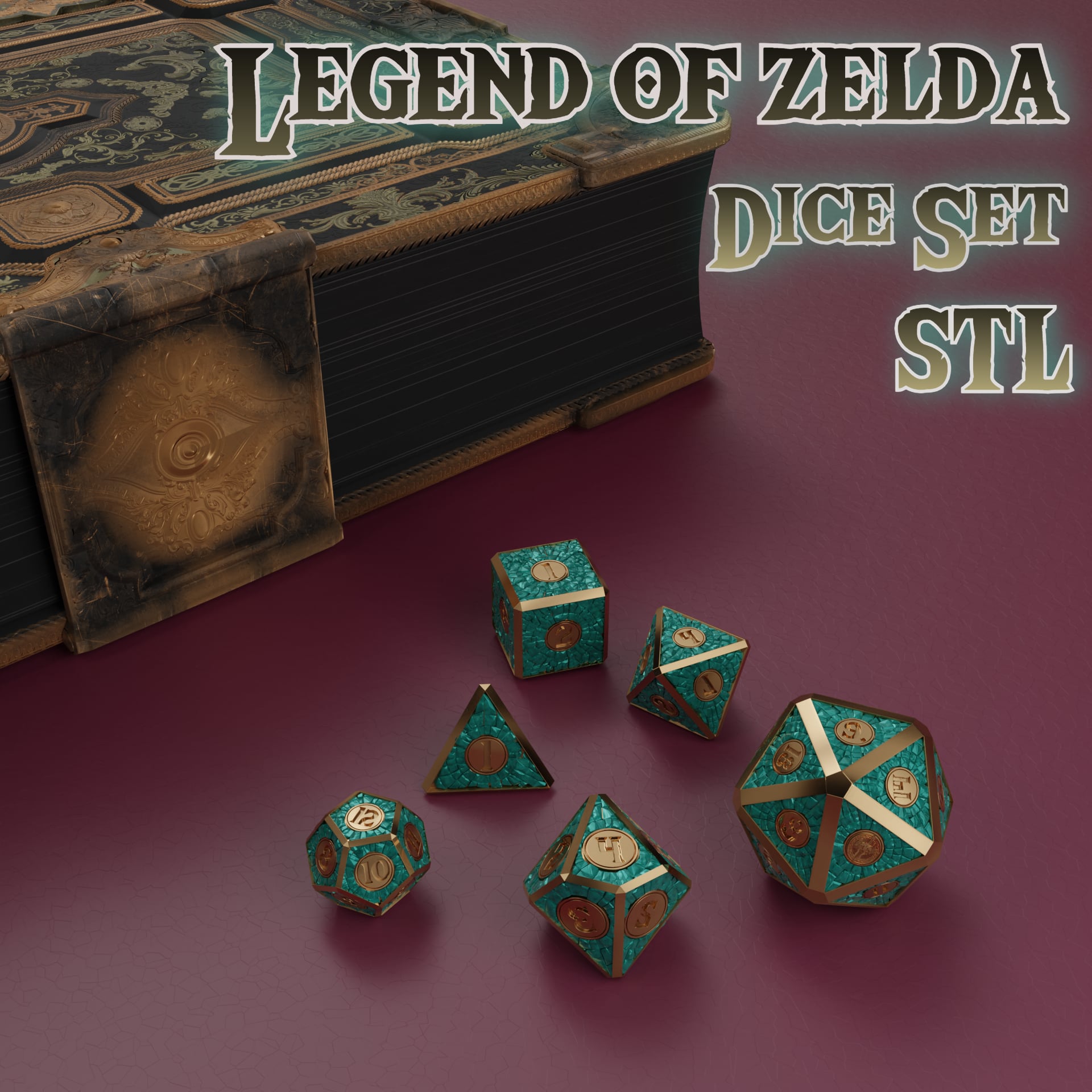 DICE SET ZELDA TEARS OF THE KINGDOM 3d model