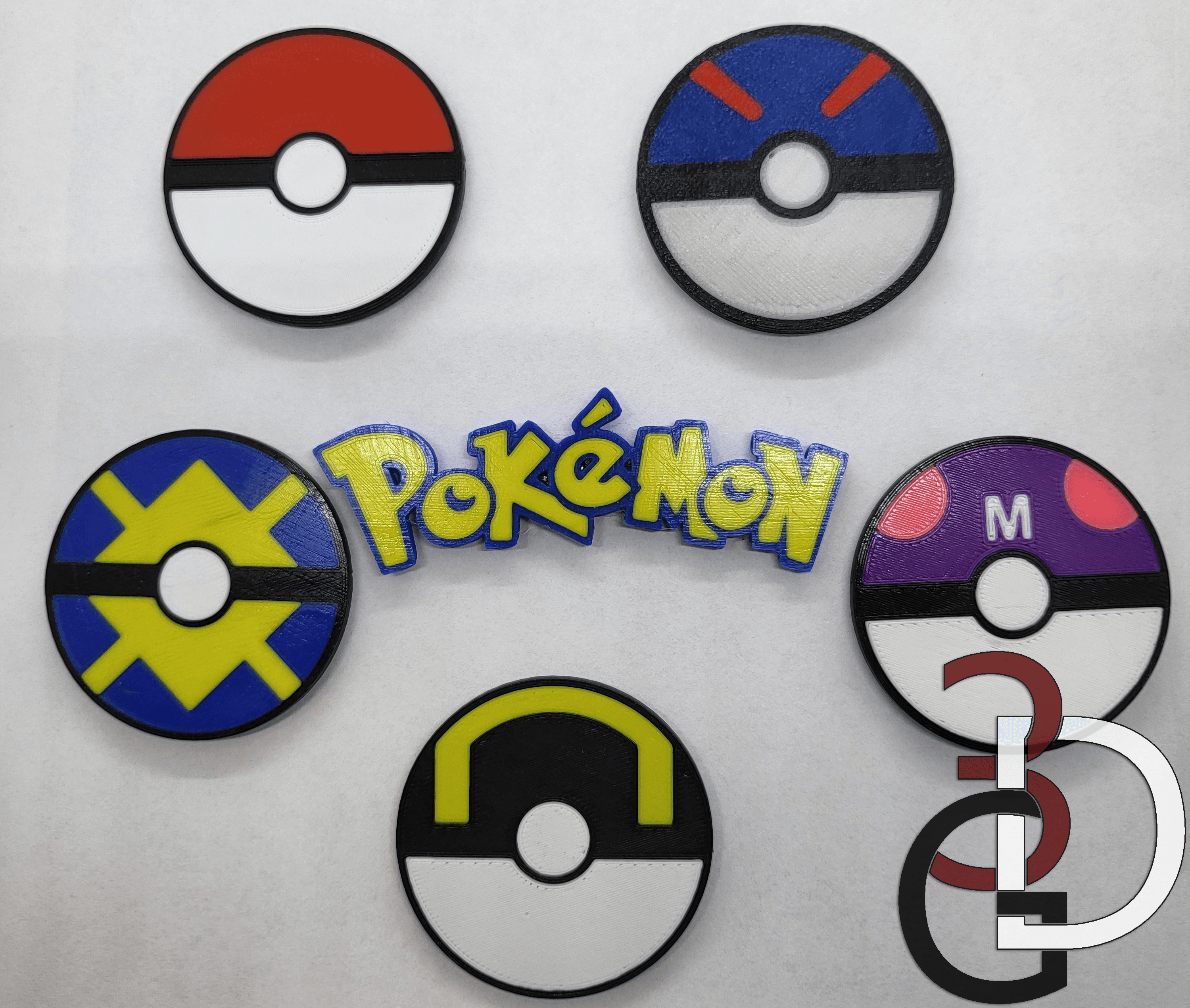 Pokemon themed magnets/coasters 3d model