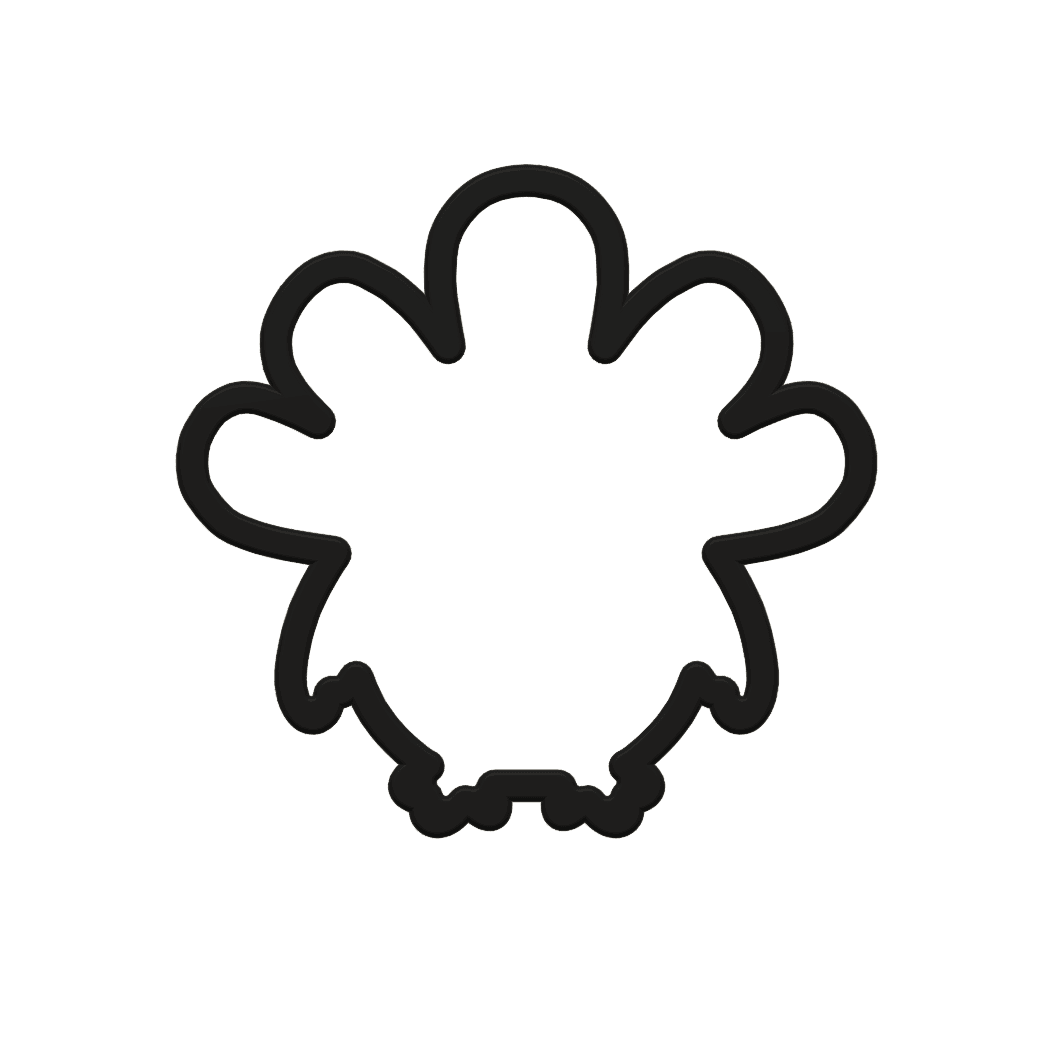 Cartoon Turkey Cookie Cutter STL File - 4 inches 3d model