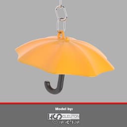 Yellow Umbrella Keychain - No Suports 3d model