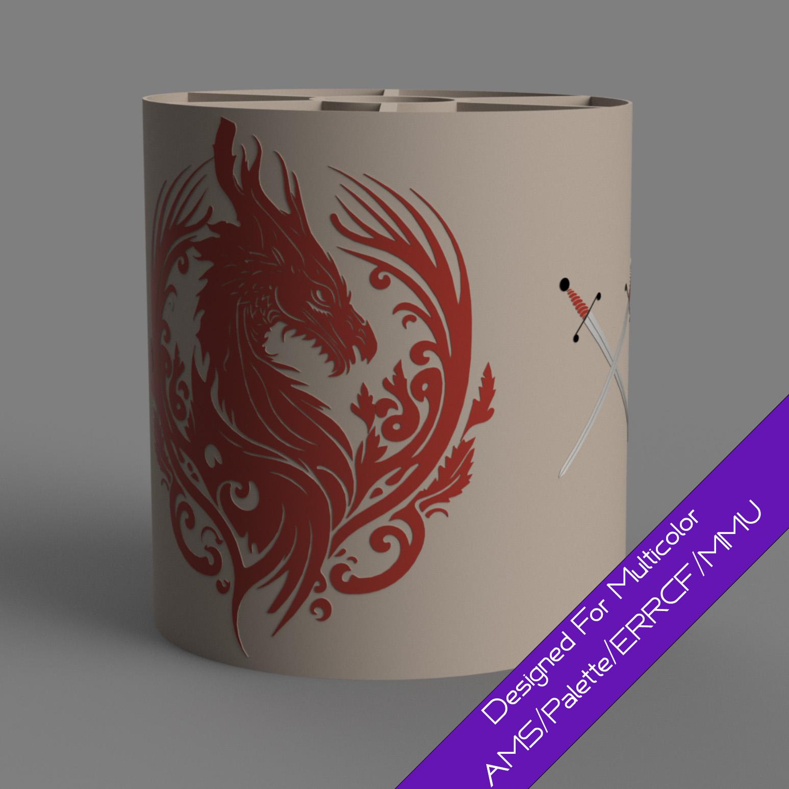 Dragon Lamp Shade - Designed For Multicolor (Also works with single color) 3d model