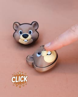 Beaver Fidget Clicker Keychain, Cute Animal Click Toy 3d model