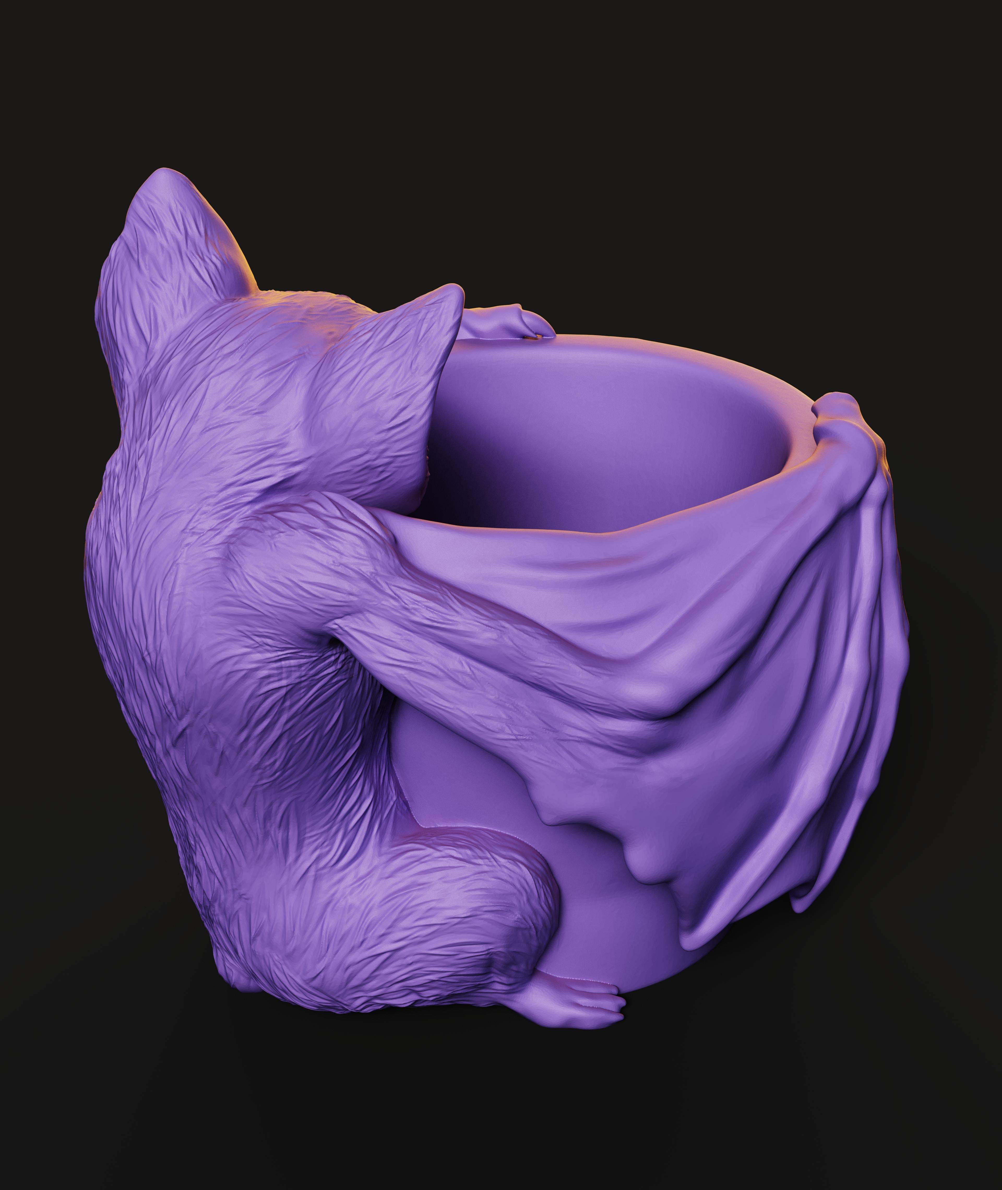 Bat Planter STL | Gothic Decor 3D Print | Functional 3d model