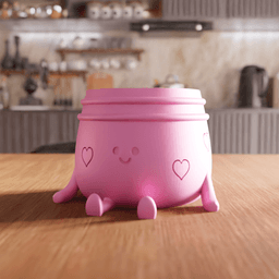 Cute Smiling Character Heart Planter 3d model