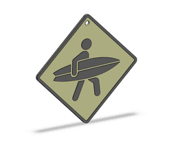 Surfer Sign Wall 3d model