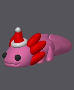 Christmas Baby Axolotl - Mini Monster #2 3d model