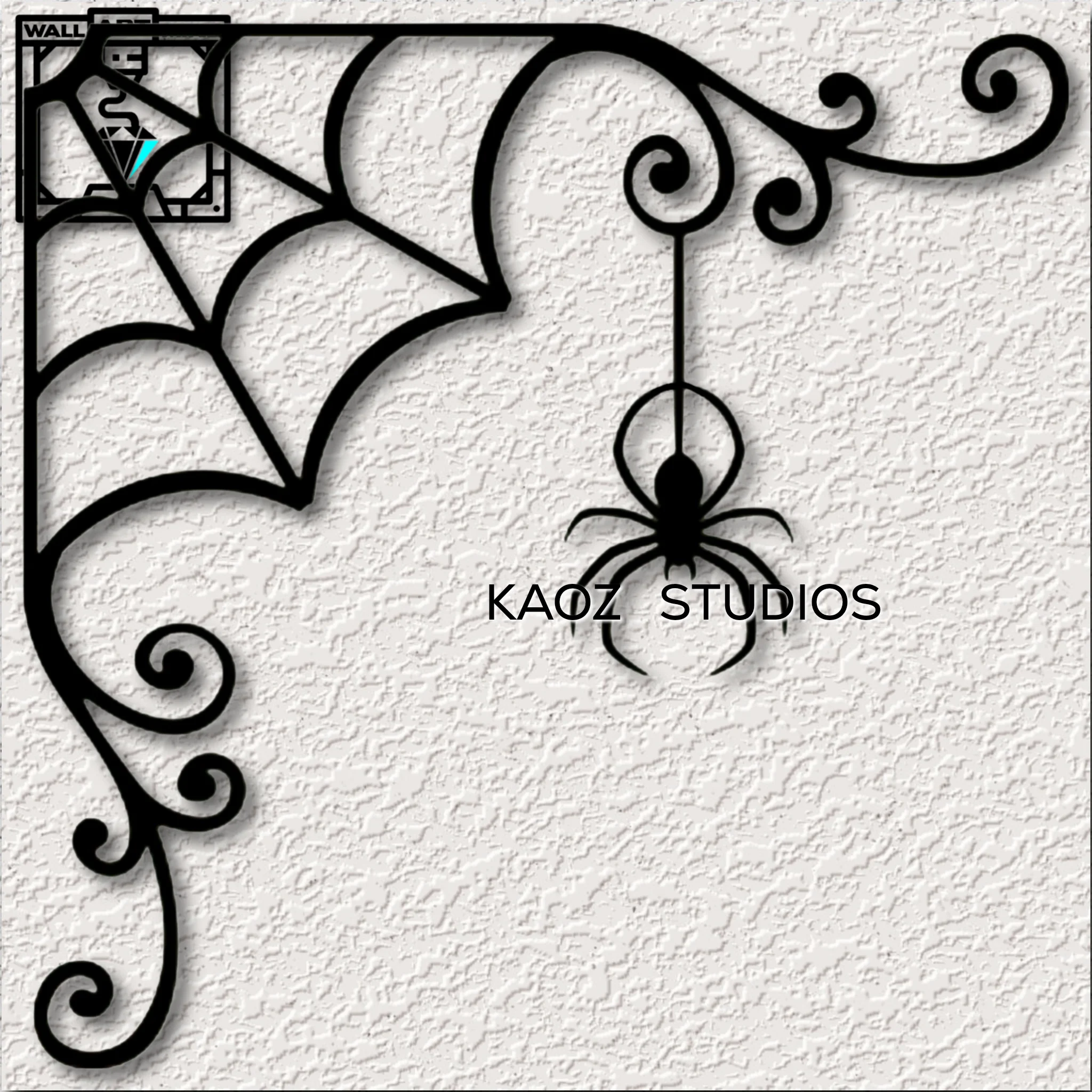 corner spider web wall art spiderweb wall decor gothic decoration 3d model