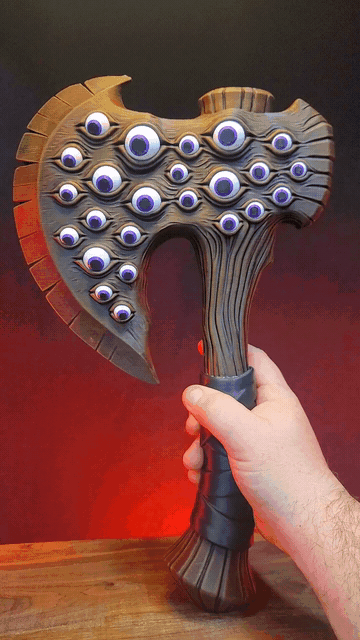 My Pet AX. Carved from enchanted wood and it only has eyes for you! 3d model