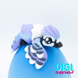 Blue Jay Flexi + Keychain + Bird Egg 3d model