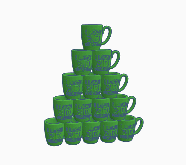 Christmas Tree  "I Love 3D Printing" Mug 3d model