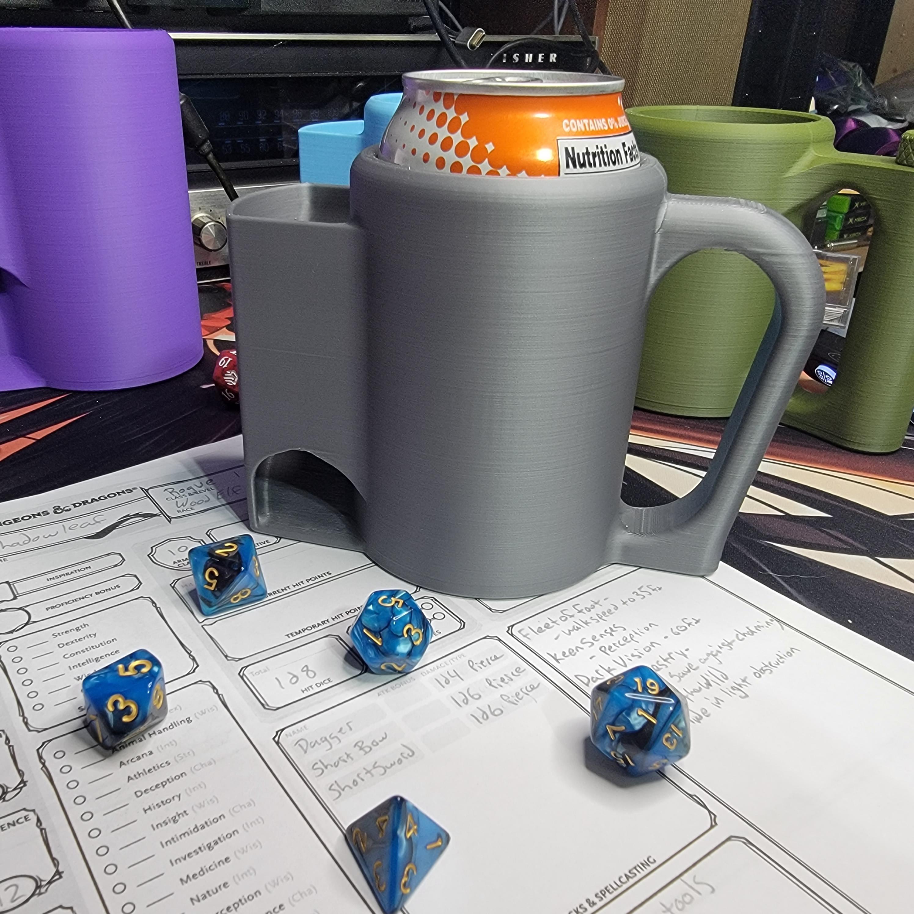 12oz Dice Tower Can Cup w/ Basic Handle 3d model