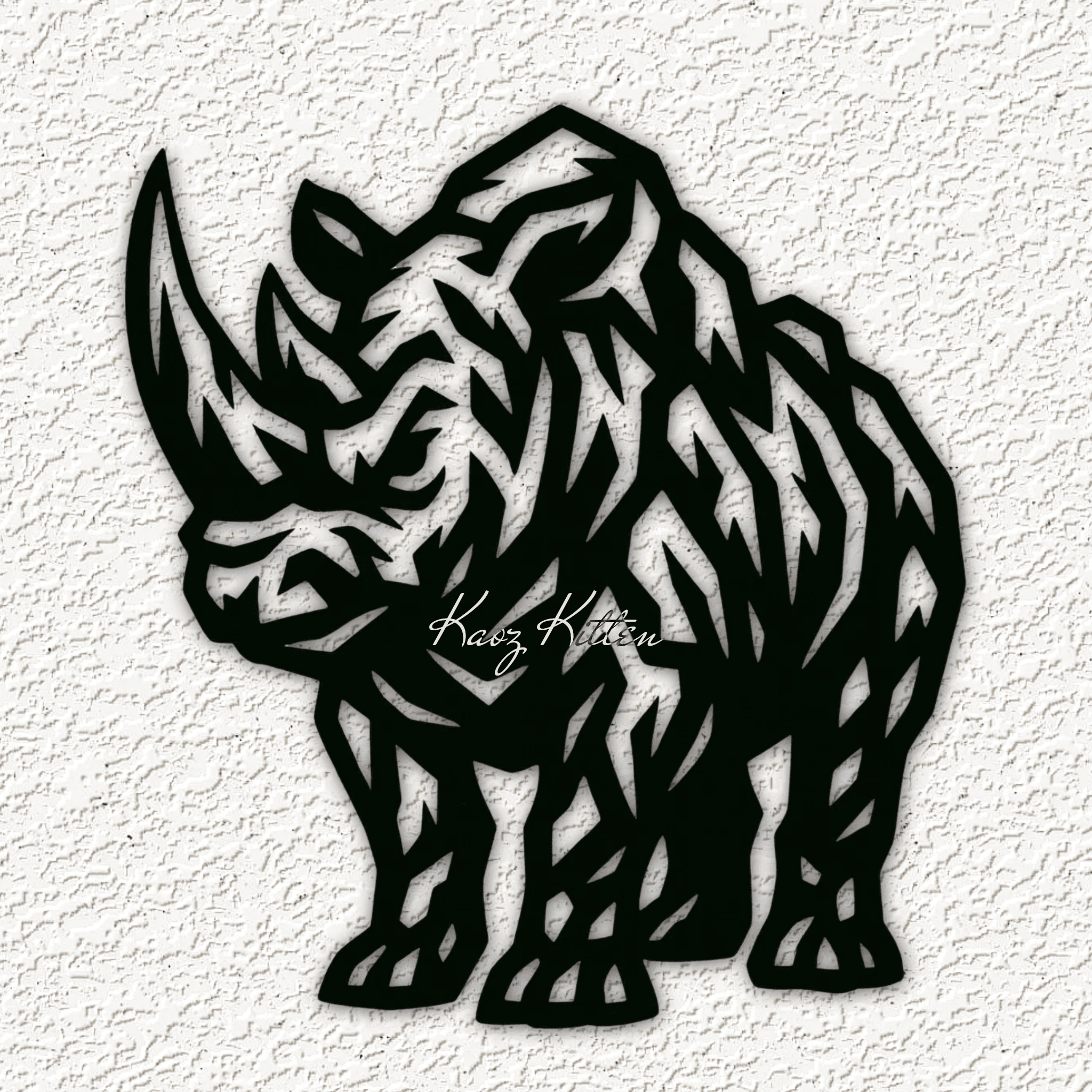 EARTH RHINO wall art home decor 3d model