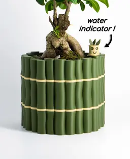 Self-Watering Plant Pot With Bamboo Buddy! | Planter STL & 3MF to 3D print 3d model