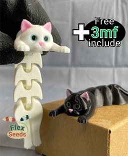 Flexi Holding Cat (Print-in-place) 3d model