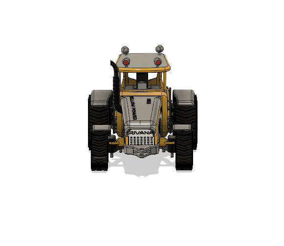 Yellow Industrial Tractor With Movements 3d model