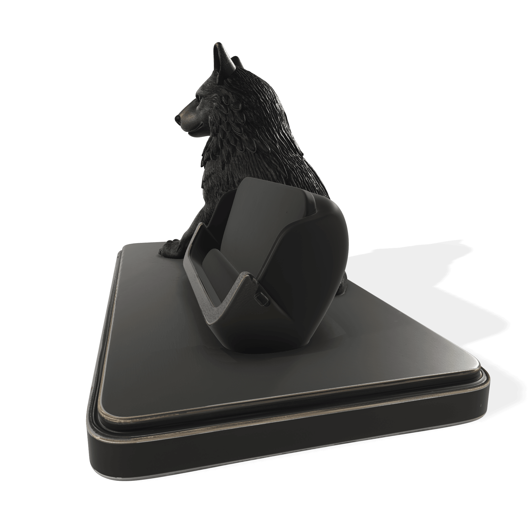 PBR Wolf Smartphone Stand 3d model