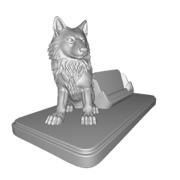PBR Wolf Smartphone Stand 3d model