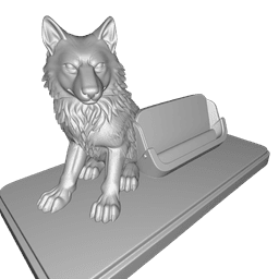 PBR Wolf Smartphone Stand 3d model