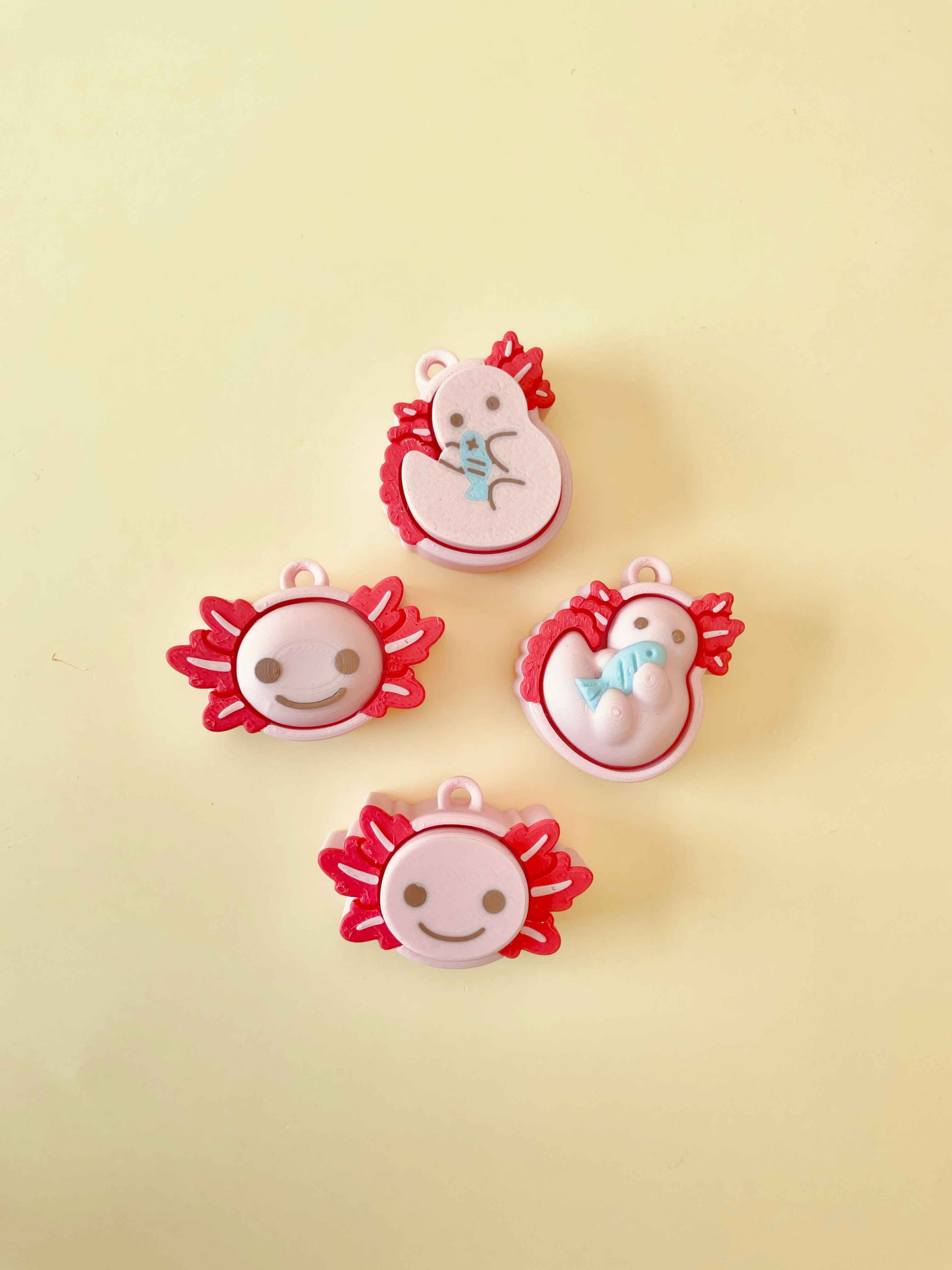 Axolotl Clicker Keychain Fidget Toy Bundle 3d model
