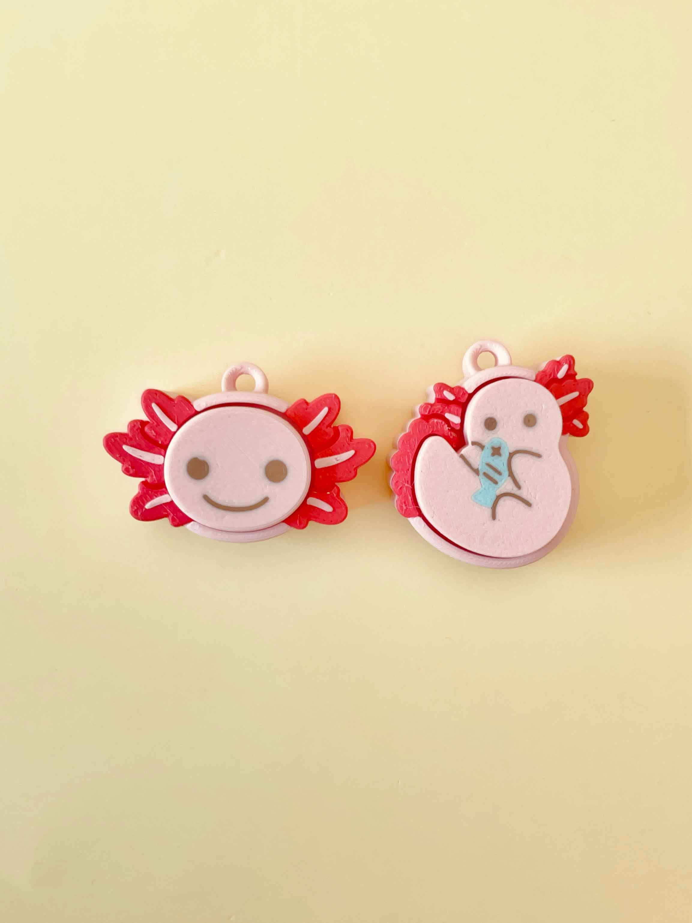 Axolotl Clicker Keychain Fidget Toy Bundle 3d model