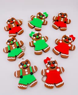 Gingerbread People Ornament Set 3d model