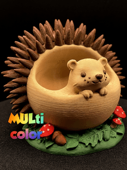 Hedgehog Planter Bowl Multi-Color 3MF | Cute Desk Organizer | Bambu Ready 3d model