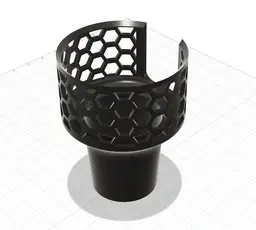 Car Cup Holder Adapter with Honeycomb Top | 3D PRINTABLE FILE | Fits 64oz Stanley Tumbler & Large Bo 3d model