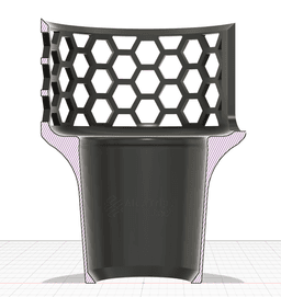 Car Cup Holder Adapter with Honeycomb Top | 3D PRINTABLE FILE | Fits 64oz Stanley Tumbler & Large Bo 3d model