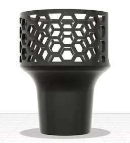 Car Cup Holder Adapter with Honeycomb Top | 3D PRINTABLE FILE | Fits 64oz Stanley Tumbler & Large Bo 3d model