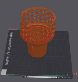 Car Cup Holder Adapter with Honeycomb Top | 3D PRINTABLE FILE | Fits 64oz Stanley Tumbler & Large Bo 3d model