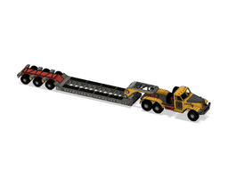 Yellow Zil Truck Lowboy Trailer 3d model