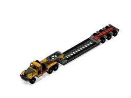 Yellow Zil Truck Lowboy Trailer 3d model