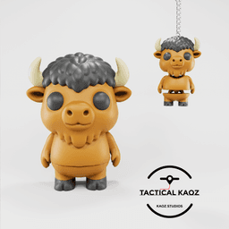 Flexy Bison Figurine + Keychain 3d model