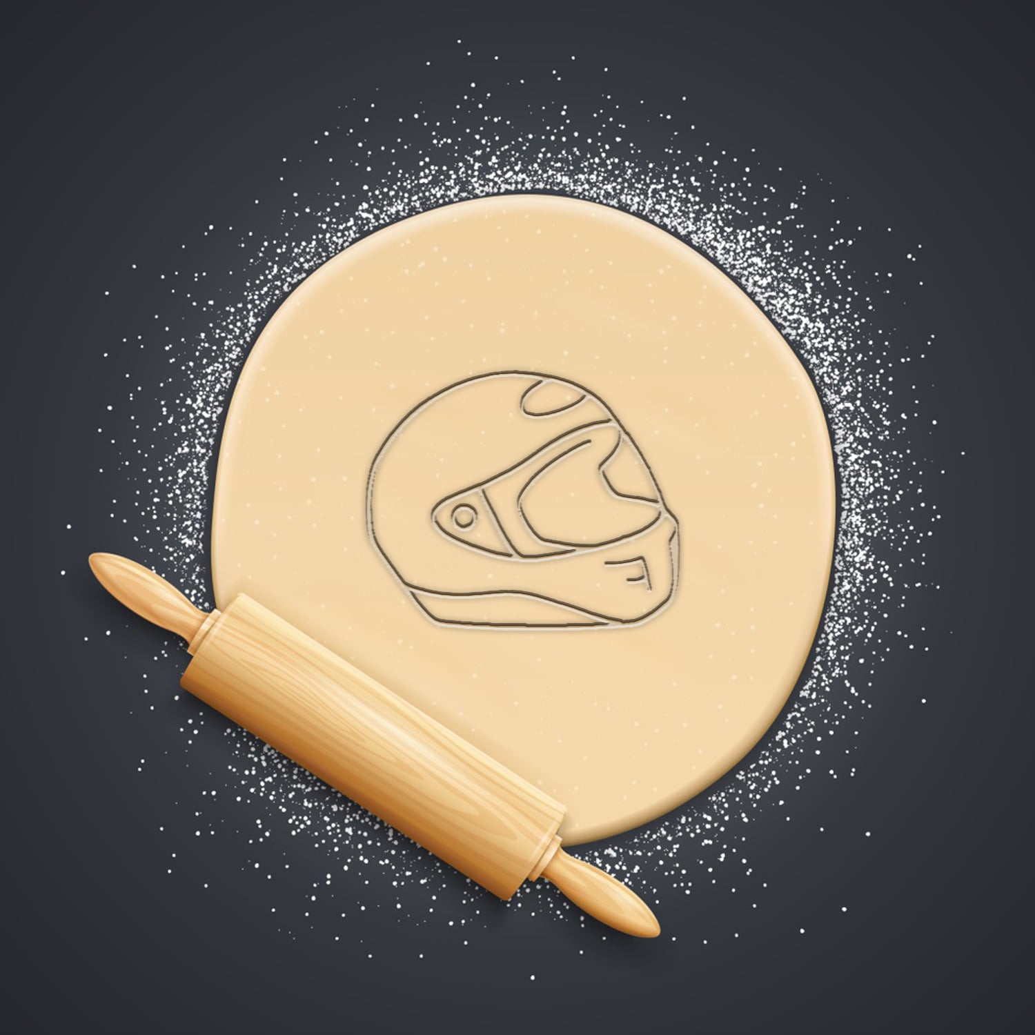 Helmet Cookie Cutter, Biscuit Cutter 3d model
