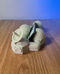 Mars Base Business Card Holder & Phone Stand 3d model
