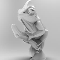 Mystical Chameleon Minimalist Sculpture 3d model