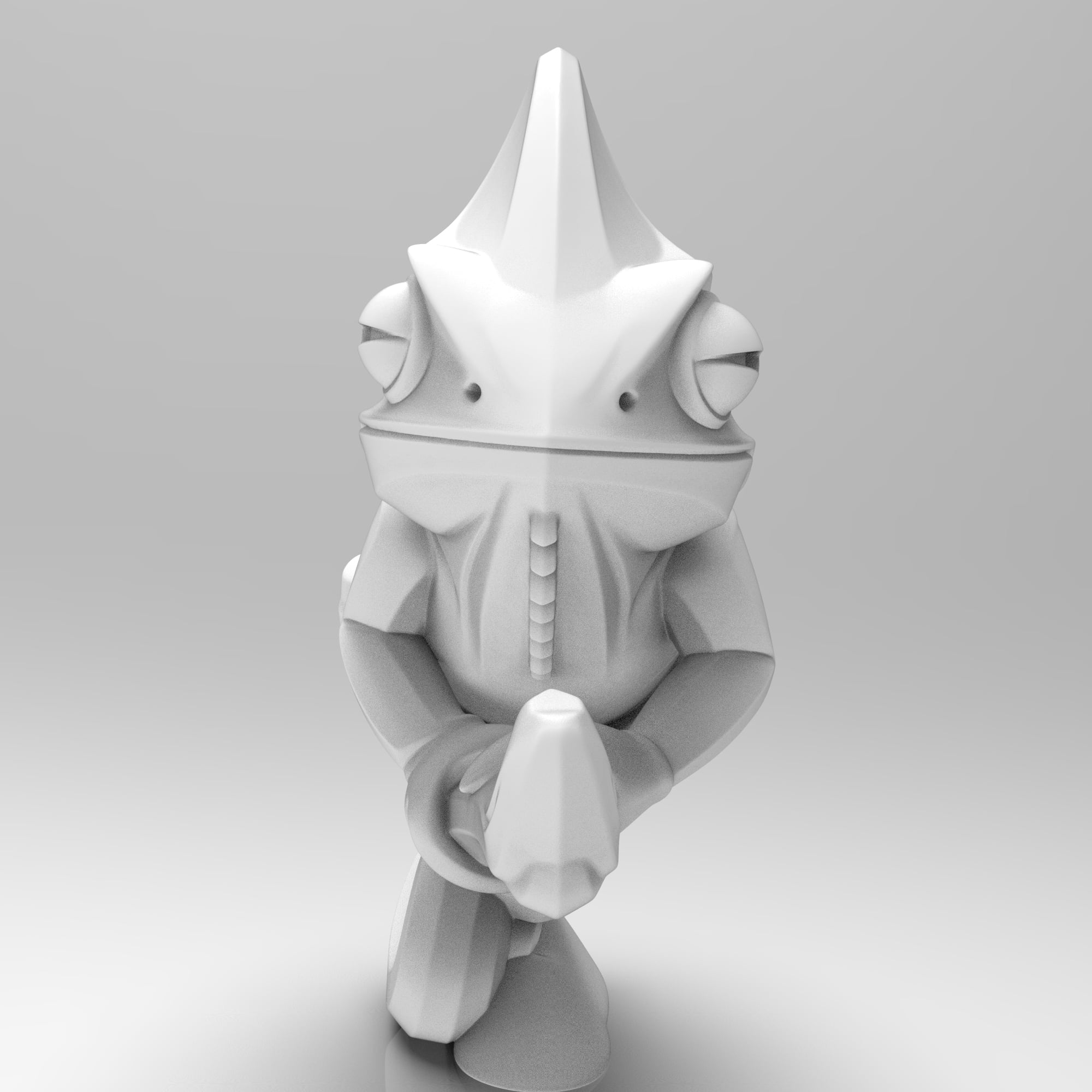 Mystical Chameleon Minimalist Sculpture 3d model