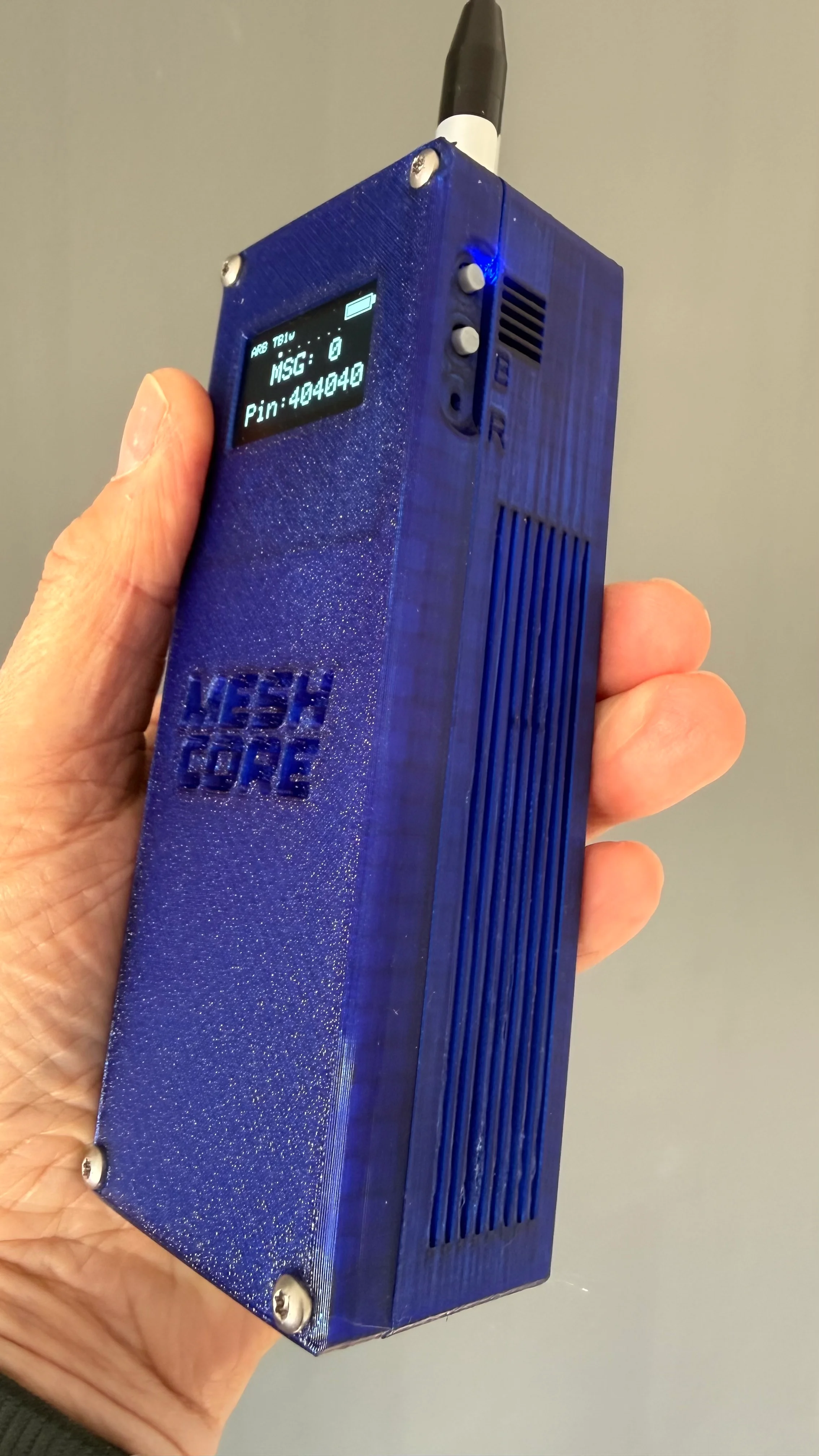 Thanks for this excellent design. I made hacked that very very basic case but this ticks all the boxes! Added Meshcore logo and grip. Nice!
